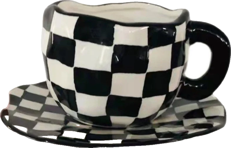 Painted cup and saucer