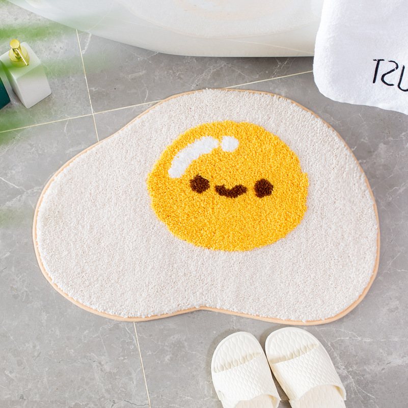 Fried egg bath mat