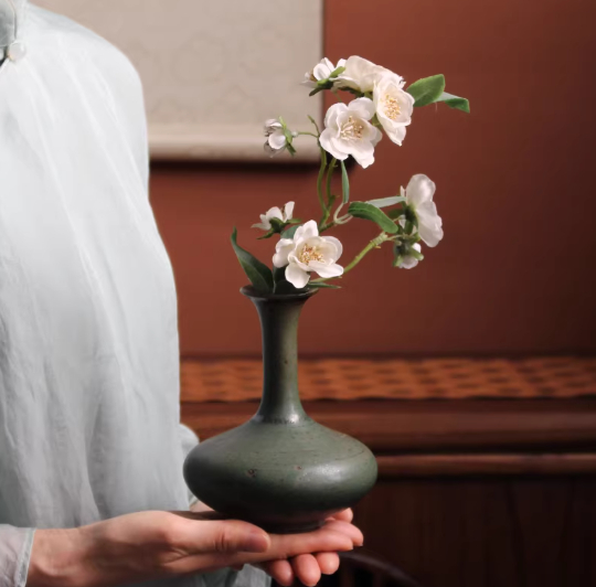 Bud vase, green stoneware, photo 4