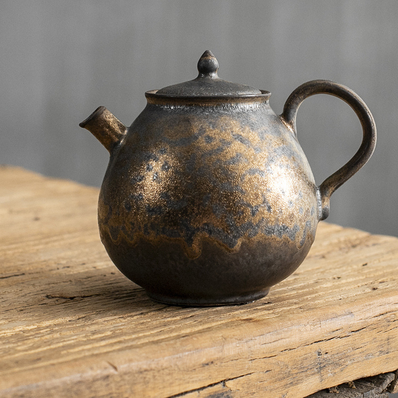 Teapot, bronze glaze