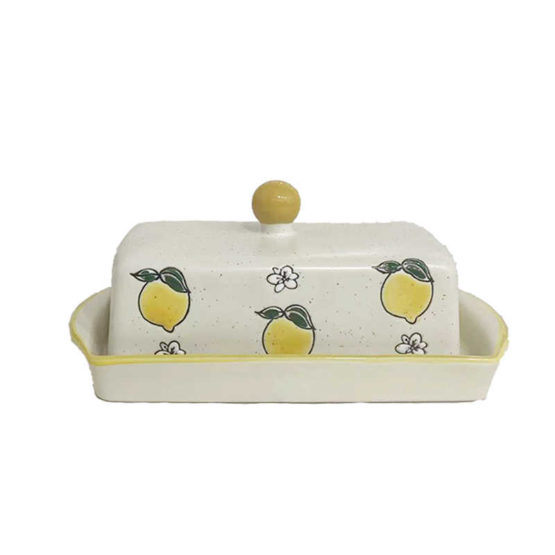 Butter dish, lemons