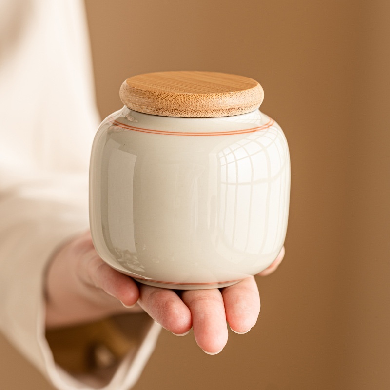 Tea caddy, bamboo lid