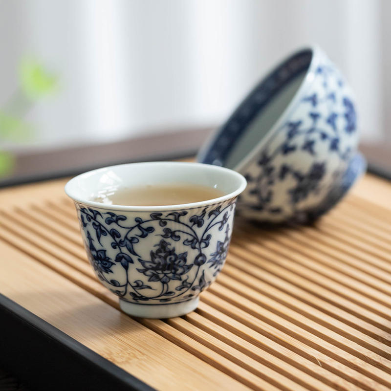 Lotus-scroll tea cup